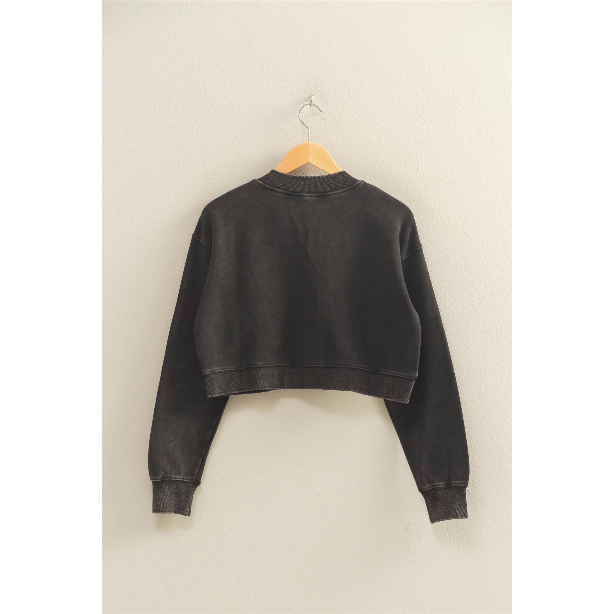 Double Zero - Wholesale Cardigan - Women's - Washed French Terry Cropped Cardigan14