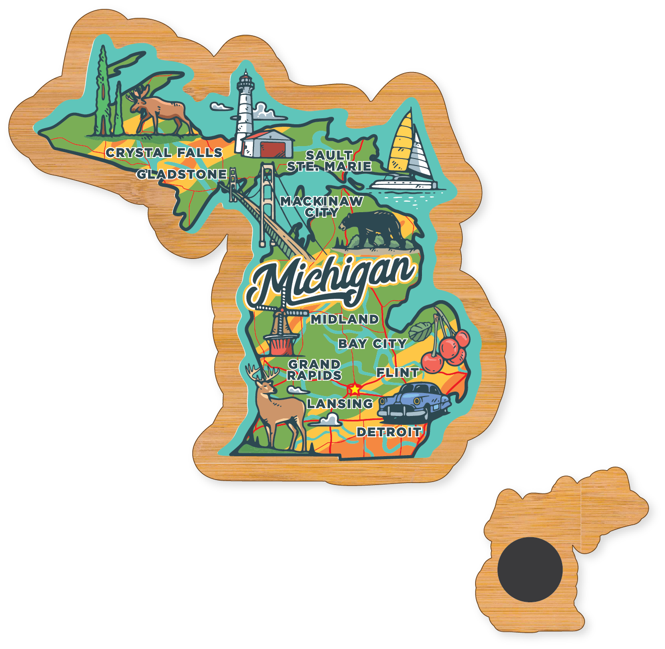 Morris Magnets - Wholesale Magnet - Magnet - Michigan Across America 2.02