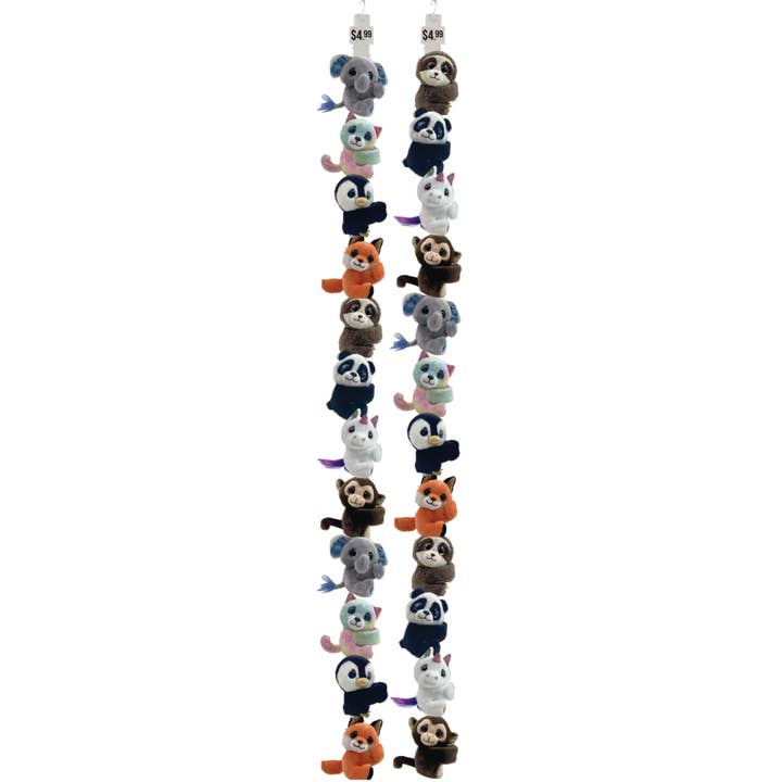 Precious Moments - Wholesale Stuffed/Plush Toy - Kids & Baby - Cutie Pet-Tudies Plush Animal Wrist Cuffs 12-unit clip strip