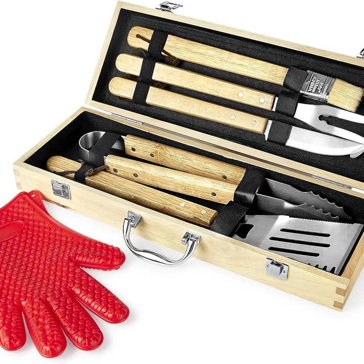 MakerFlo - Wholesale Outdoor Grill Tools - MakerFlo BBQ Grill Set -11 Piece Ideal for Laser Engraving