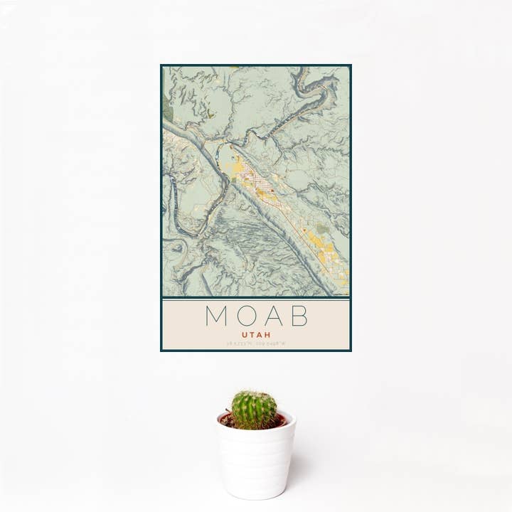 Impresión de mapa UT Moab Bloque de madera para venta al por mayor de JACE.design