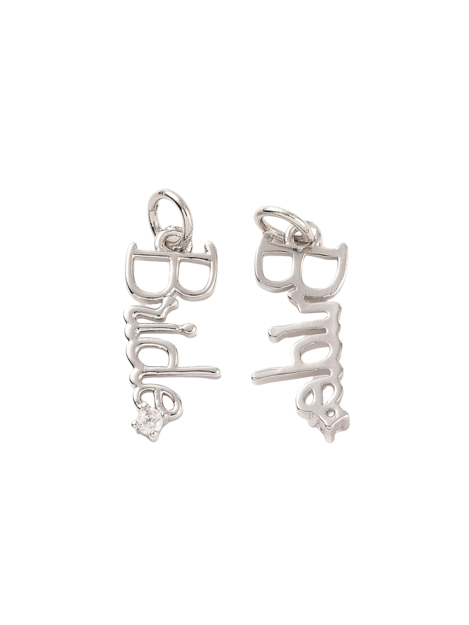 The Charm Bar Company – wholesale Individuell berlock/hänge – * Silver Minimalistisk ”Bride” Charm1