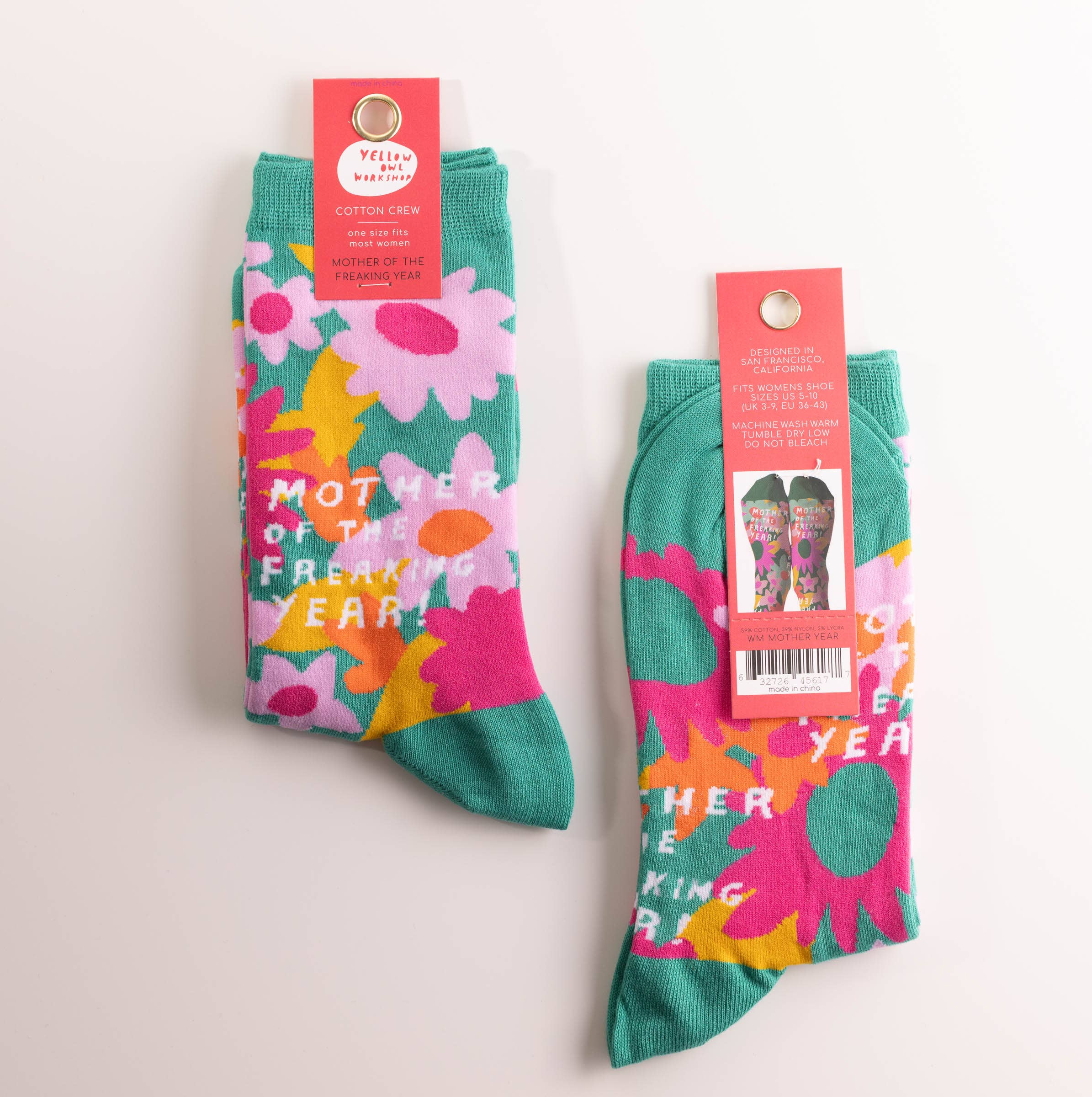 Yellow Owl Workshop - Wholesale Socks - Women's - Mother of the Freakin Year Flower Mama Socks2