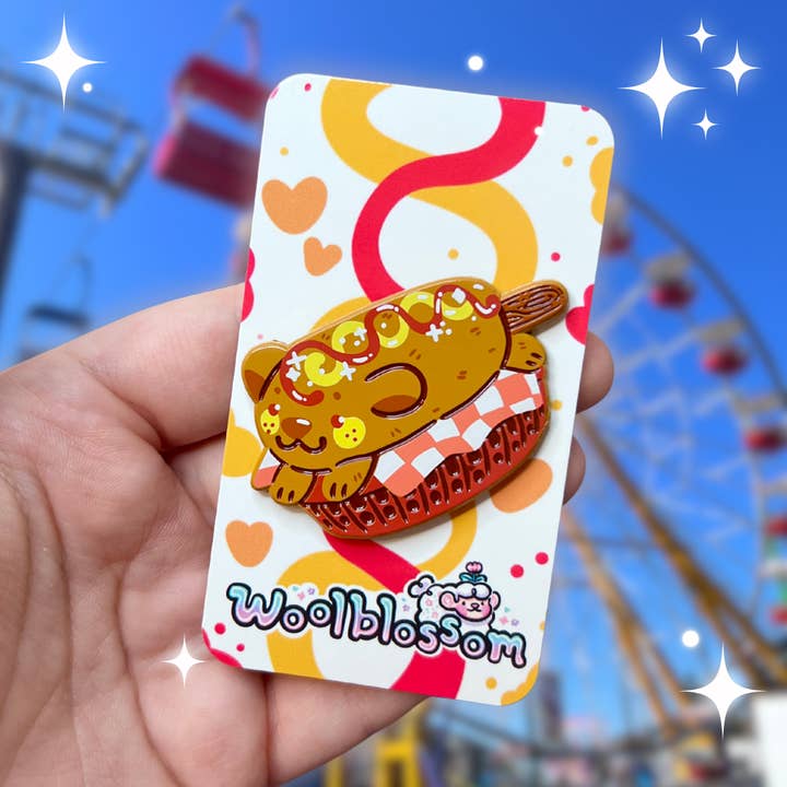 Corndog ~ Soft Enamel Pin for wholesale by Woolblossom