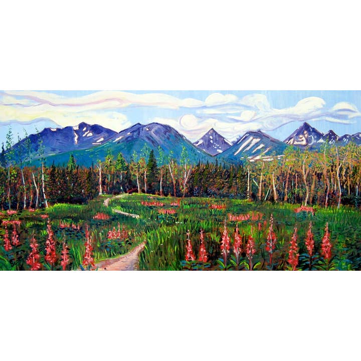 Fireweed Chugach Dreamin’ Print, Mountains in Alaska for wholesale by Real Art Is Better