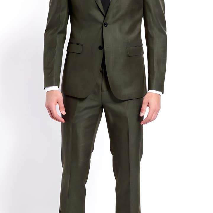 Ferrecci Harwin Mens Hunter Green Textured Tweed Suit. for wholesale by Ferrecci
