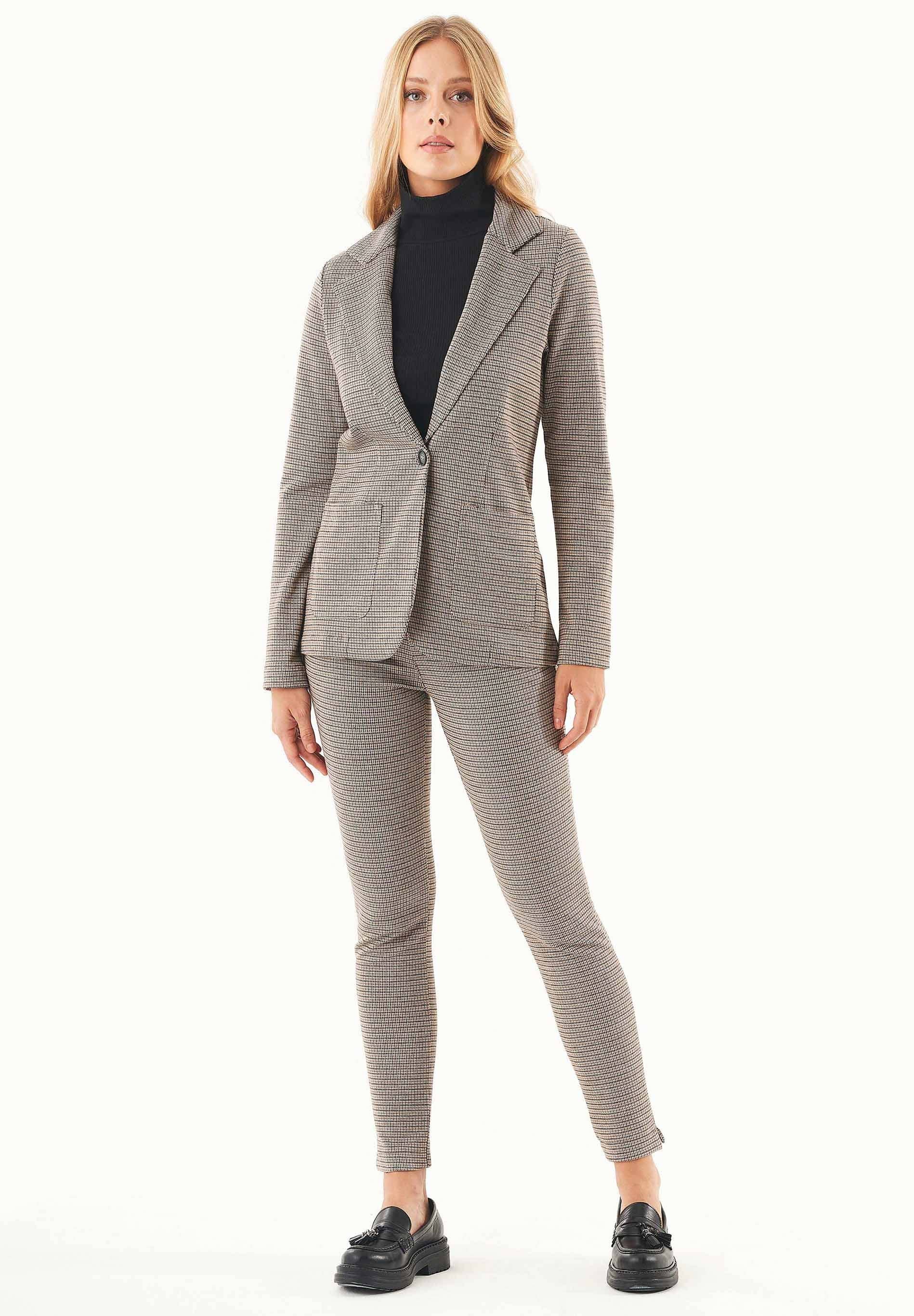ORGANICATION - Wholesale Blazer - Women's - Blazer aus Bio-Baumwolle-Mix mit Hahnentrittmuster1