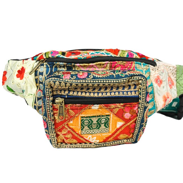 Zumki - Wholesale Belt Bag - Women's - Embroidered Fanny Pack Assorted One of a Kind