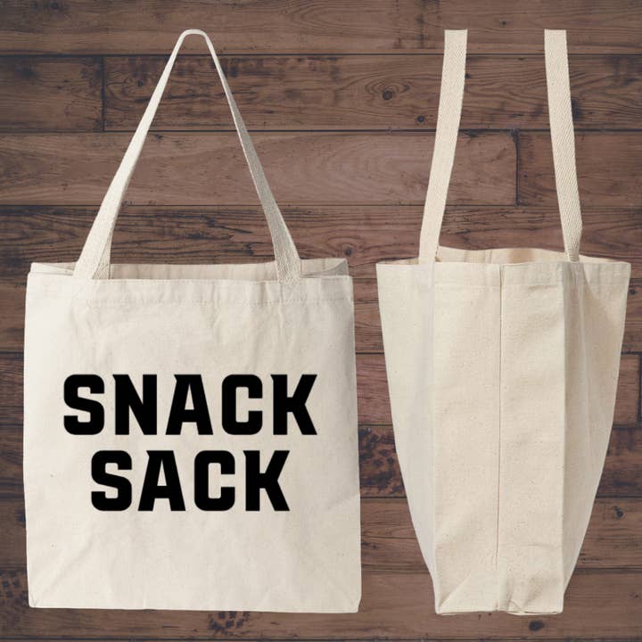 Snack Sack Canvas Tote for wholesale by Backroad District Apparel