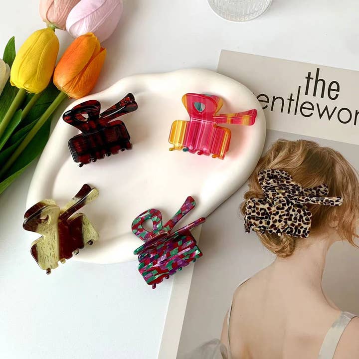 Dipped Shop - Wholesale Hair Clip - Women's - Colorful Bow Knot Cute Sweet Hair Claws DPC1706
