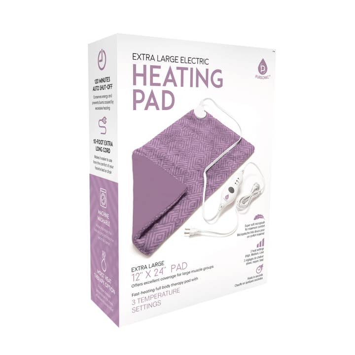 Pursonic - Wholesale Heating Pad - Extra Large Electric Heating Pad 12 X24 Inch Pad