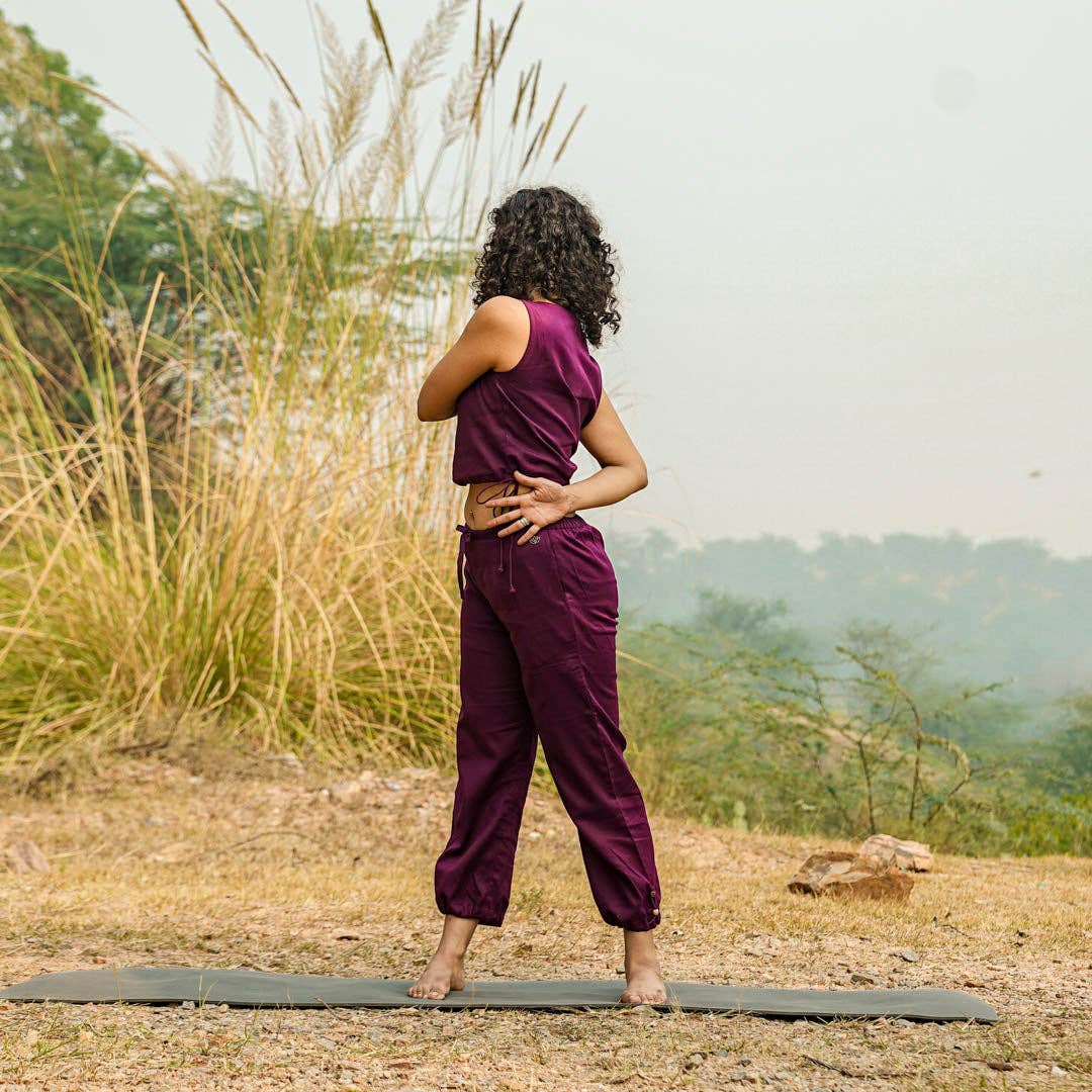 AKISO – wholesale Athletic pants – Women′s – Women Cotton Yoga Pants Purple -Ananda11