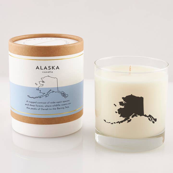 Alaska State Soy Candle for wholesale by Scripted Fragrance