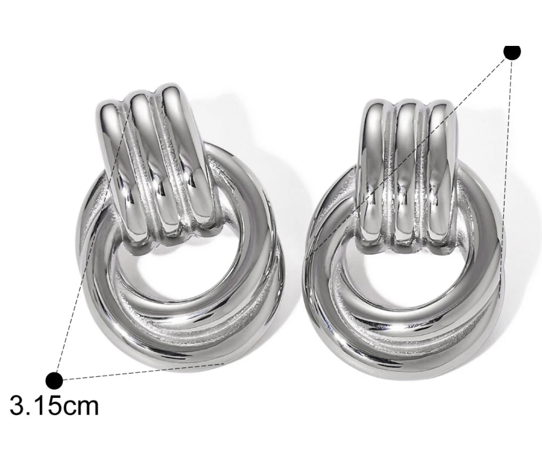 HoopLa - Wholesale Hoop Earrings - Double Knotted- Door Knocker- Two Tone Earring10