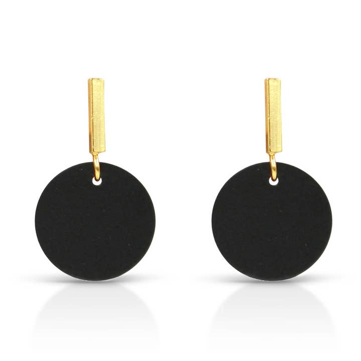 ER-415-B | Ona Minimalist Geo Earrings - Black for wholesale by Sunday Girl by Amy DiLamarra