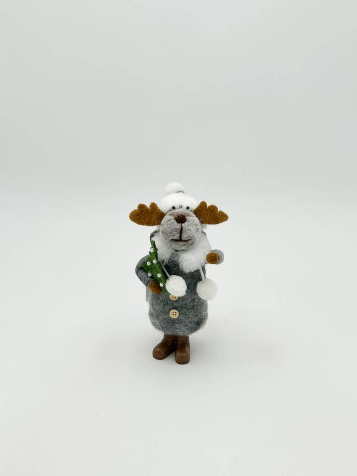 Felt Figurine Christmas Decoration - Standing Deer Tree for wholesale by Kalid Christmas