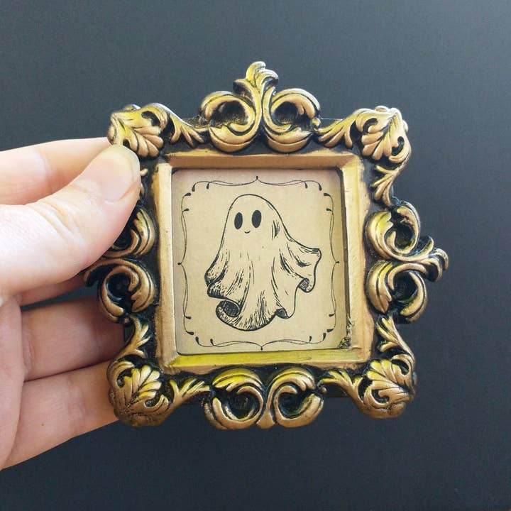 Ghost Framed Mini Print - Cute Halloween Decor and other Purchase Wholesale fall art. Free Returns & Net 60 Terms on Faire trending on Faire.