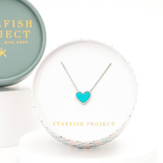 Starfish Project, Inc - Wholesale Pendant/Charm Necklace - Bay Turquoise Heart Necklace2