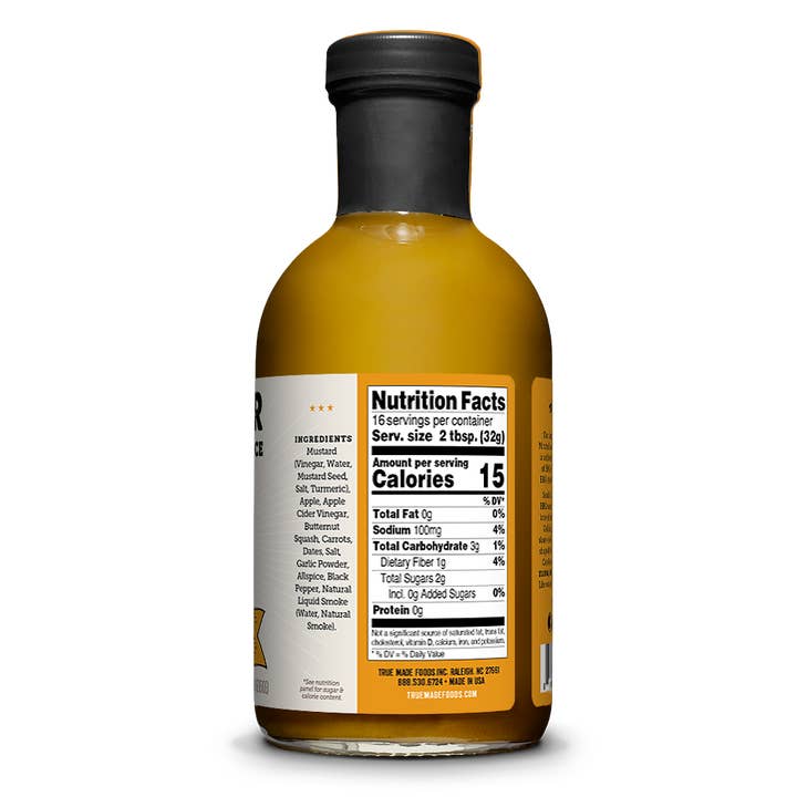 True Made Foods - Wholesale BBQ Sauce - Pitmaster Carolina Gold BBQ Sauce, No Sugar Added1