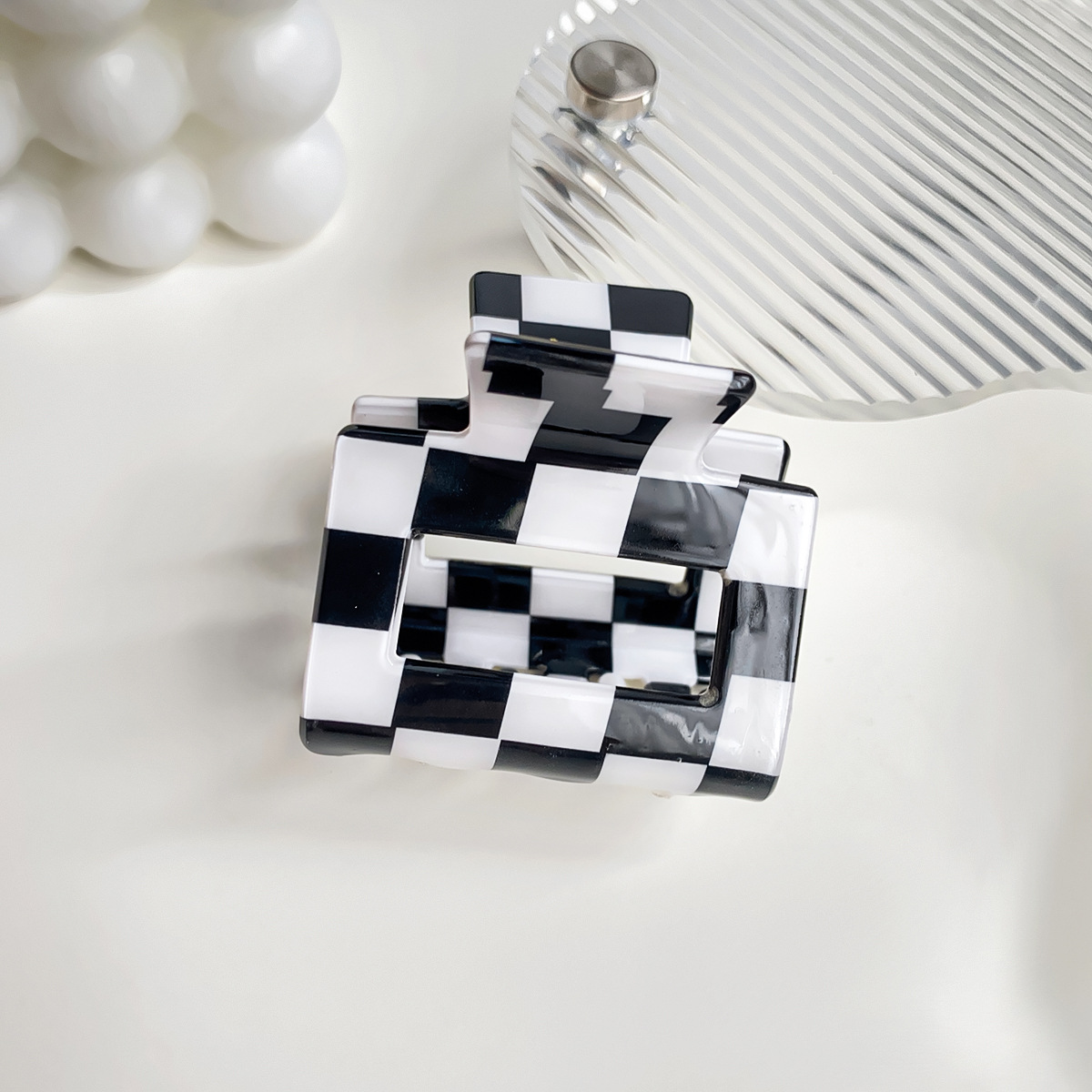 ACCITY - Wholesale Hair Clip - Women's - Checkerboard Hair Claw – Candy Color Acetate Look_CWMM1008427