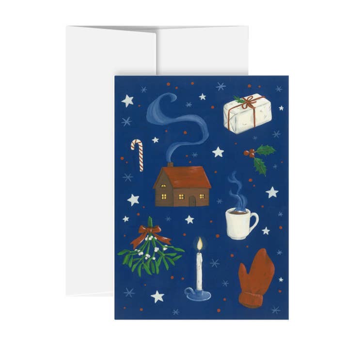 Carte de vœux Cozy Holidays 5 x 7 pour la vente par Din Prints