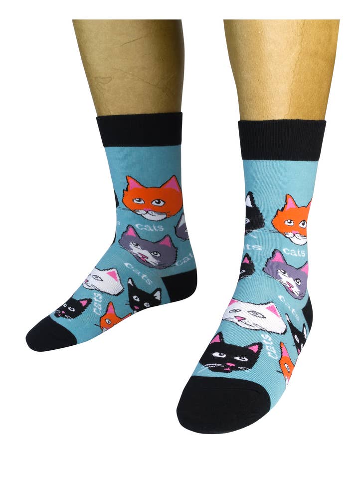 Funatic - About Face Designs - Nice Enough Merch Co - Vendita all'ingrosso Calzini - Unisex - Calzini Gatti Gatti Gatti | Per Amanti dei Gatti | Funatic8