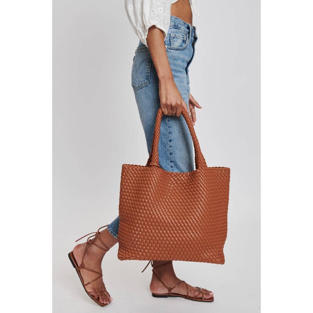 Moda Luxe - Vendita all'ingrosso Borsa tote - Donna - Borsa tote intrecciata in pelle vegana Solana25