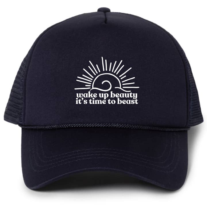 Wake Up Beauty it's Time to Beast Trucker Hat for wholesale by Pippa & Ky