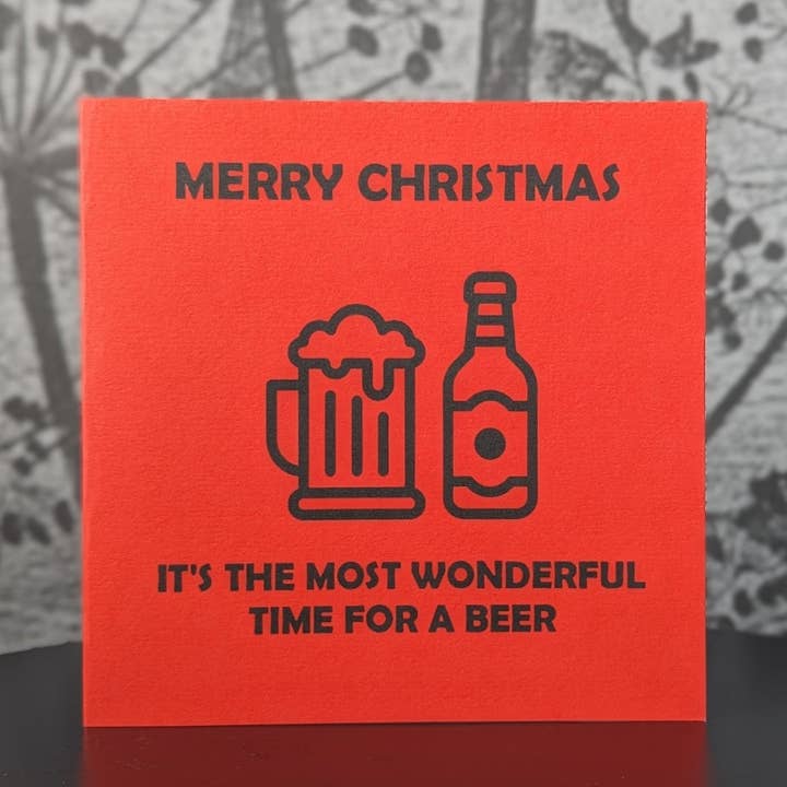 Emotes - Merry Christmas -The most wonderful time for a Beer for wholesale by F and B Cards