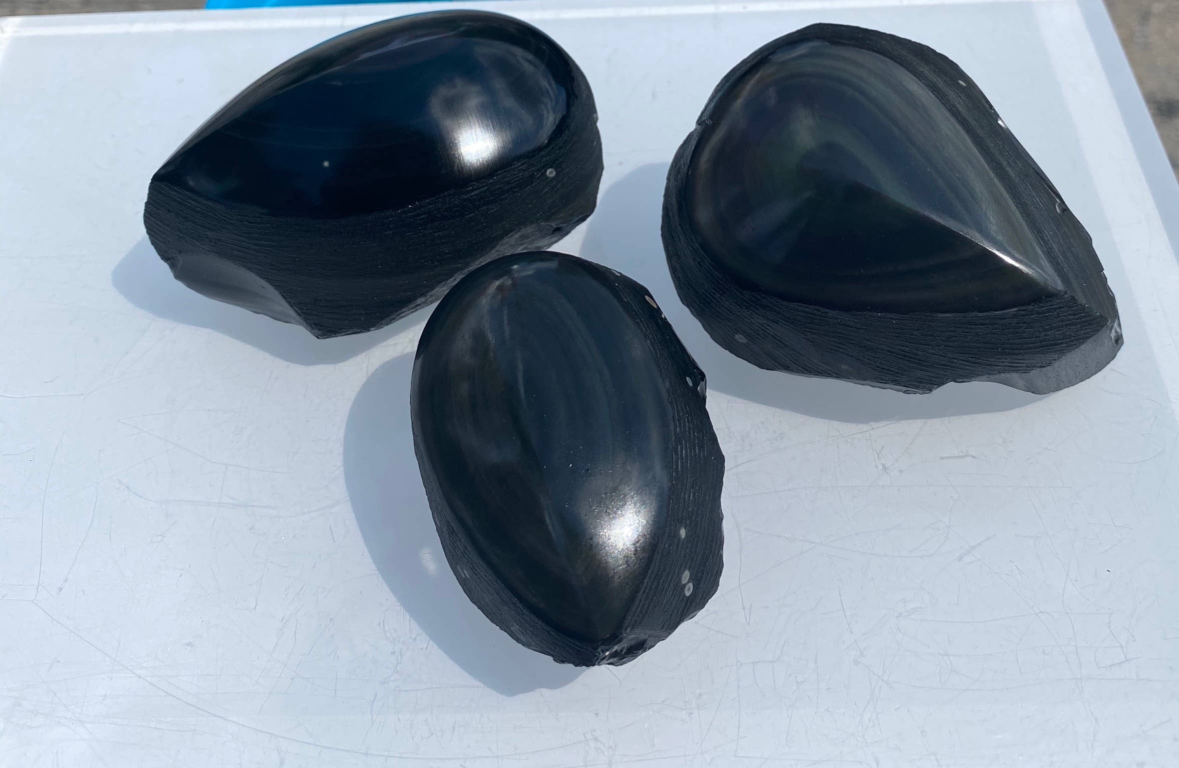KayleeNYC - Wholesale Spiritual Stone/Crystal -  2 Lbs Natural Rainbow Obsidian Half Polish freeform2