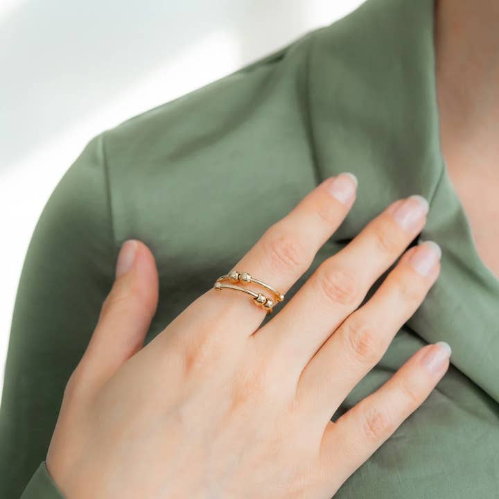 Mint & Lily - Wholesale Band/Stacked Ring - Beaded Fidget Ring1