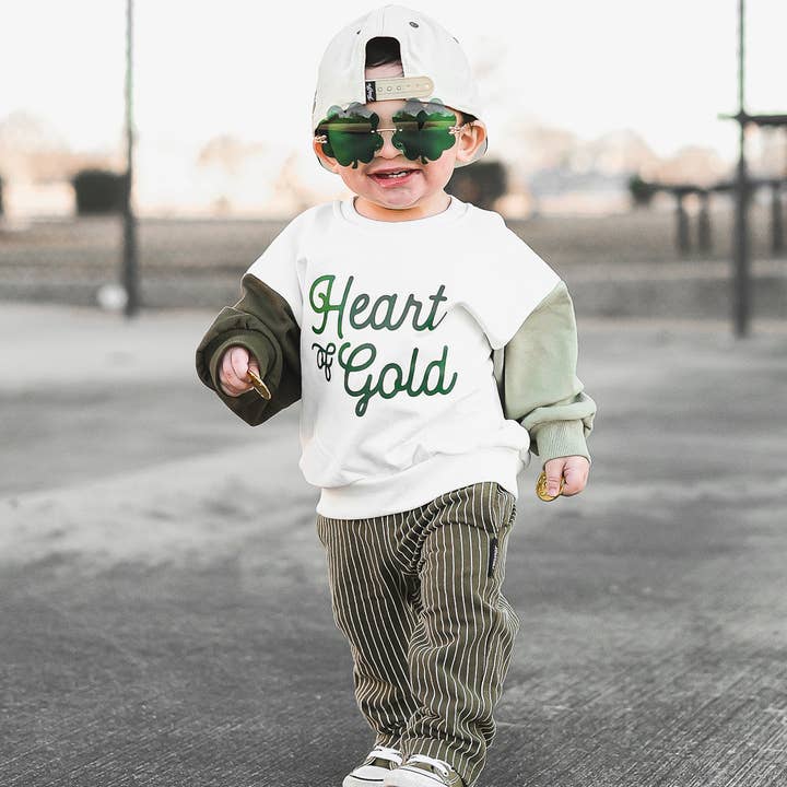 Cœur d'Or | Sweatshirt Enfant pour la Saint-Patrick pour la vente par Holland Ave Clothing