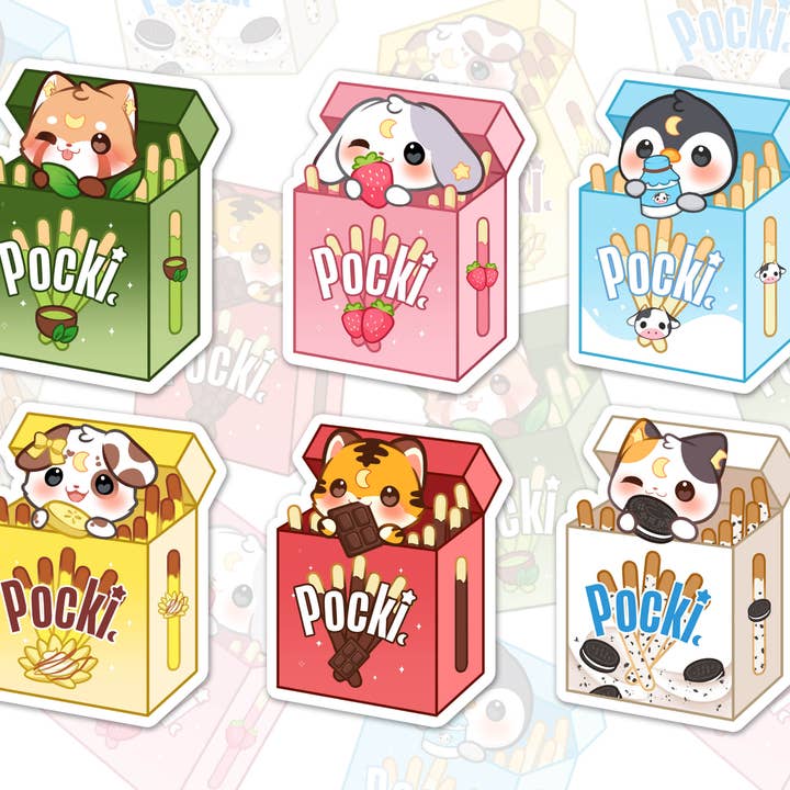 Pocki Friends Sticker for wholesale by MaeMunchiesCo