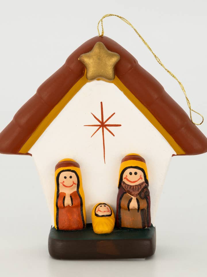 HANDMADE HANGING NATIVITY SCENE CABIN FAIR TRADE PRODUCT for wholesale by Veraluna Sustainable Clothing