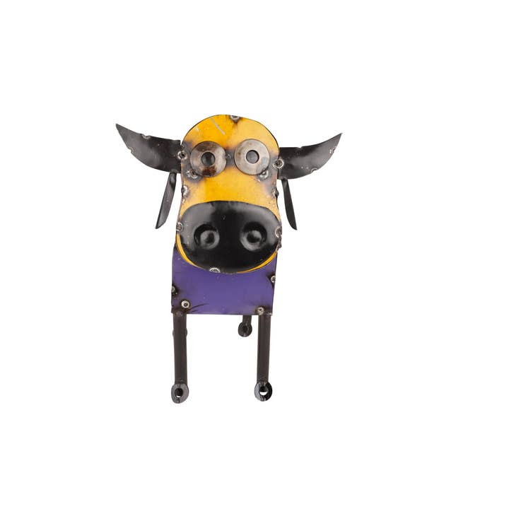 My Amigos Imports - Wholesale Outdoor Ornament/Decor - Colorful Metal Cow-Garden-Yard Art-Farmhouse-Colorful Cow