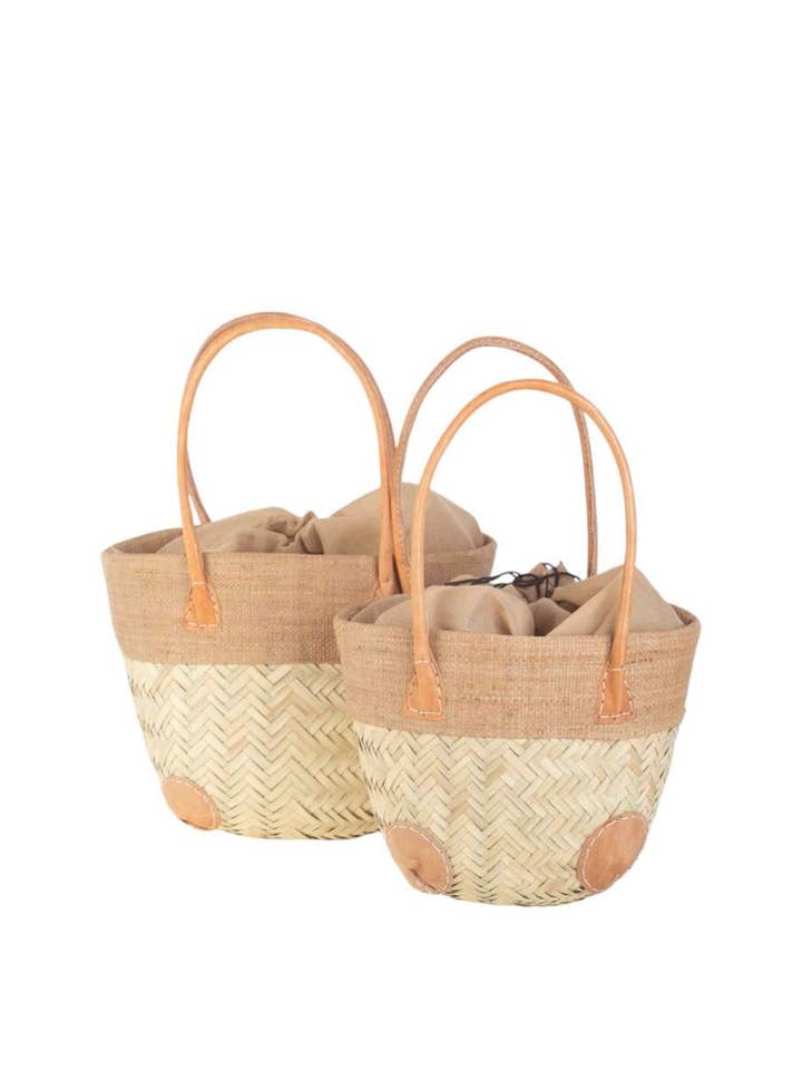 KC3502494_00 - SET OF TWO BASKETS MADE OF ESPARTO AND NATURAL RAFFIA, for wholesale by Kbas