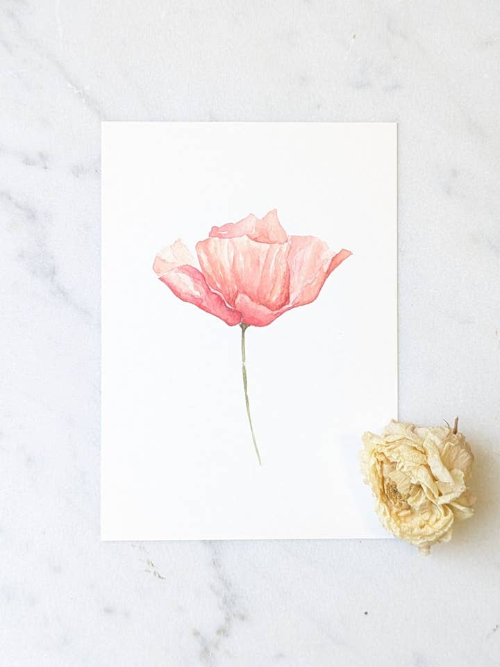 Art print Poppy | Handmade | bio top paper for wholesale by ArtworkByMadelon