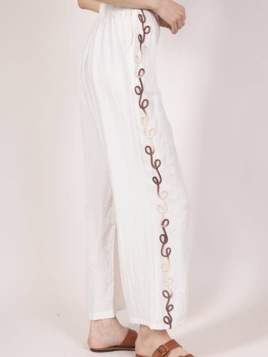 DIX-ONZE - Wholesale Pants - Women's - Embroidered Wide Pants10