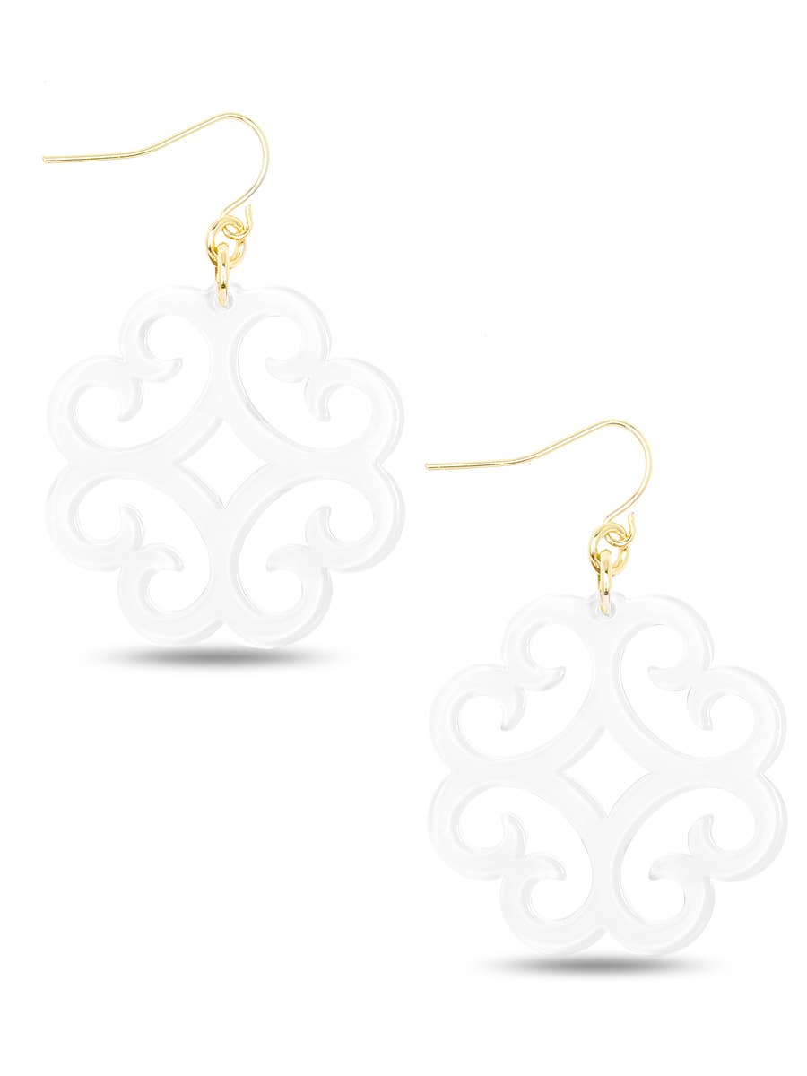 ZENZII Jewelry - Wholesale Hangende/ronde oorbellen - Circular Wave Pattern Resin Drop Earring19