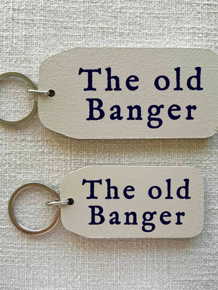 The Old Banger - Wooden Key Tag for wholesale by THE WOODEN POSTCARD COMPANY