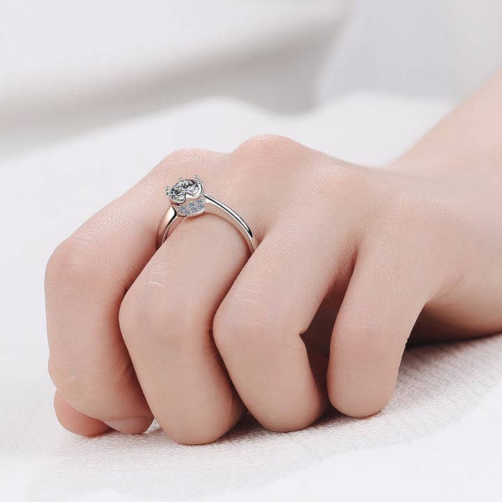 Perimade & Co. LLC - Wholesale Engagement Ring - Solitaire Moissanite Engagement Ring in 925 Sterling Silver1