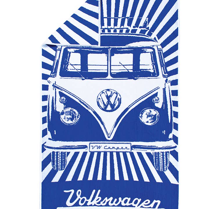 VW Collection by BRISA - Venta al por mayor Toallas de playa - Toalla grande de algodón para baño y sauna VW T1 Bus, a rayas/BL