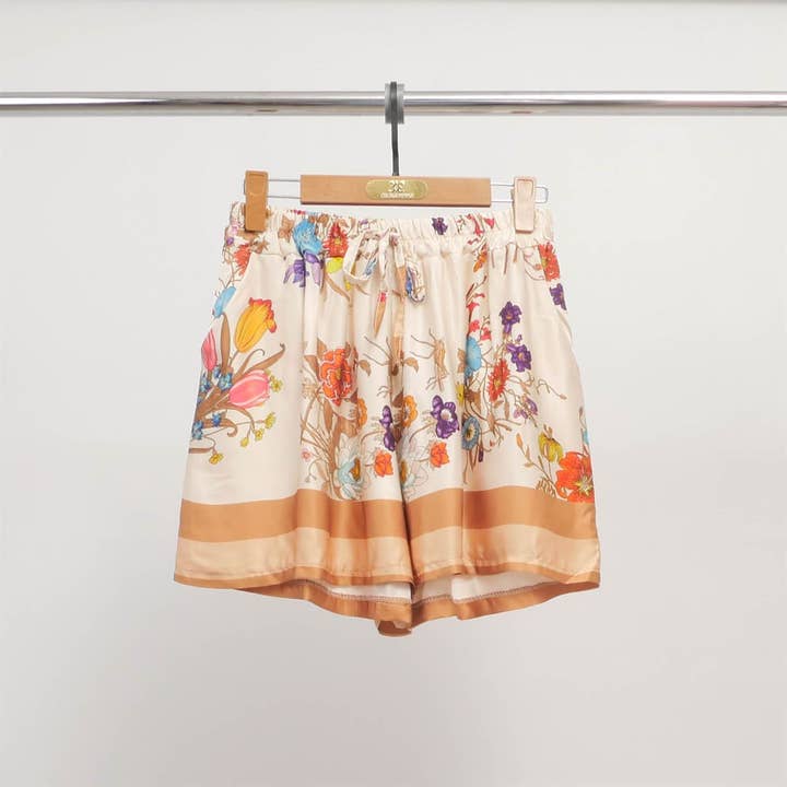 Cecile Wang - Wholesale Shorts - Women's - Floral printed fluid short silk-viscose KD8320VS-6