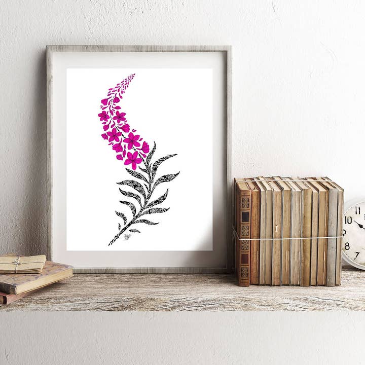 FJ Creations – wholesale Art print – Doodle Fireweed - Fine Art Print5