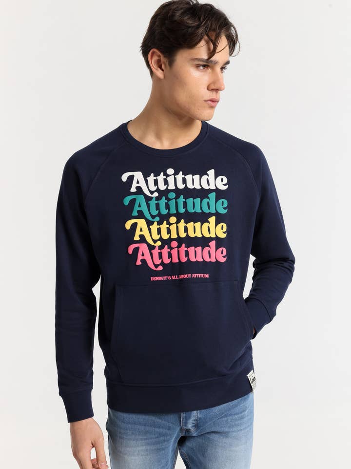 LOIS JEANS - Sweatshirt mit Rundhalsausschnitt und Kängurutasche für den Großhandel von PAUSANT SHOP ONLINE