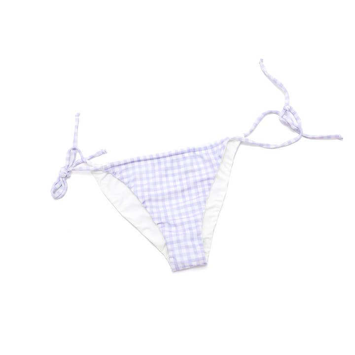 Lavendel Gingham-tryck String Bikiniunderdel - Lavendelfärg för wholesale på Faire
