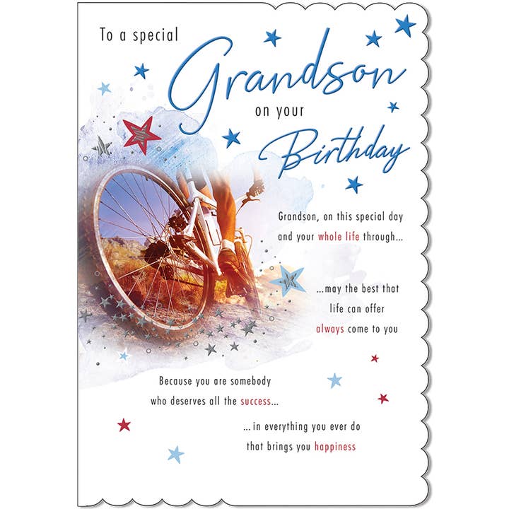 Piccadilly Greetings - Wholesale Birthday Card - Birthday Card, Grandson, Riding Bike