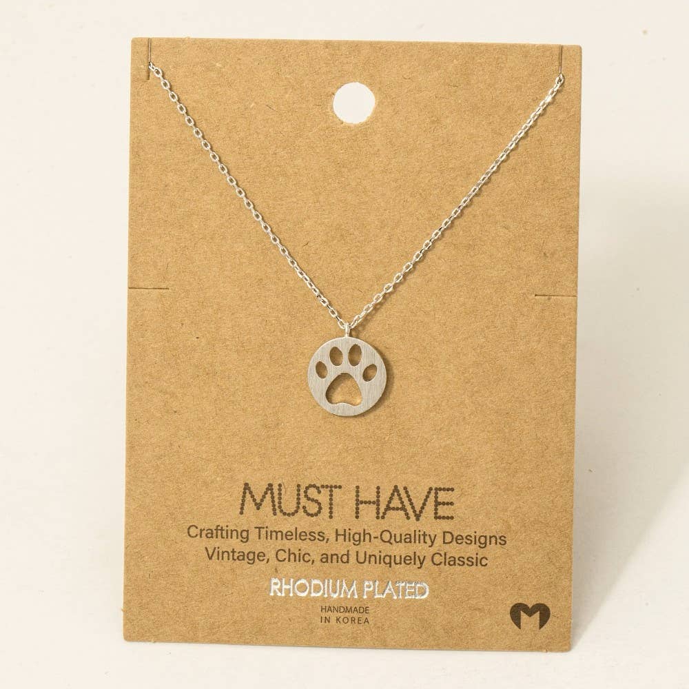 Fame Accessories - Wholesale Pendant/Charm Necklace - Paw Print Pendant Necklace5