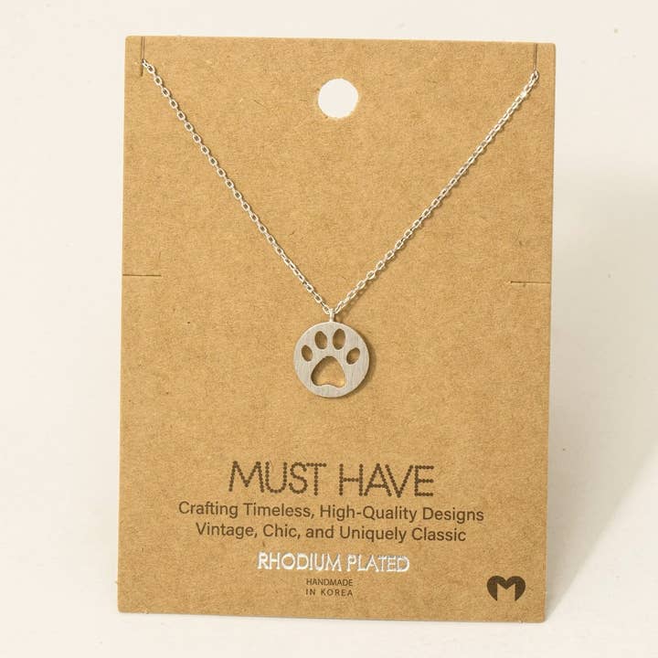 Fame Accessories - Wholesale Pendant/Charm Necklace - Paw Print Pendant Necklace5