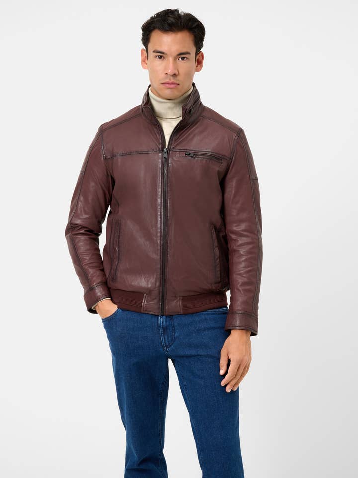 Ricano - Wholesale Leather Jacket - Men's - Men's leather blouson Ricma with stand-up collar